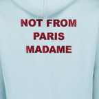 Image du hoodie slogan bleu clair de Drole De Monsieur pour hommes - Saison Printemps-Été 2025 - Détail Vue 5