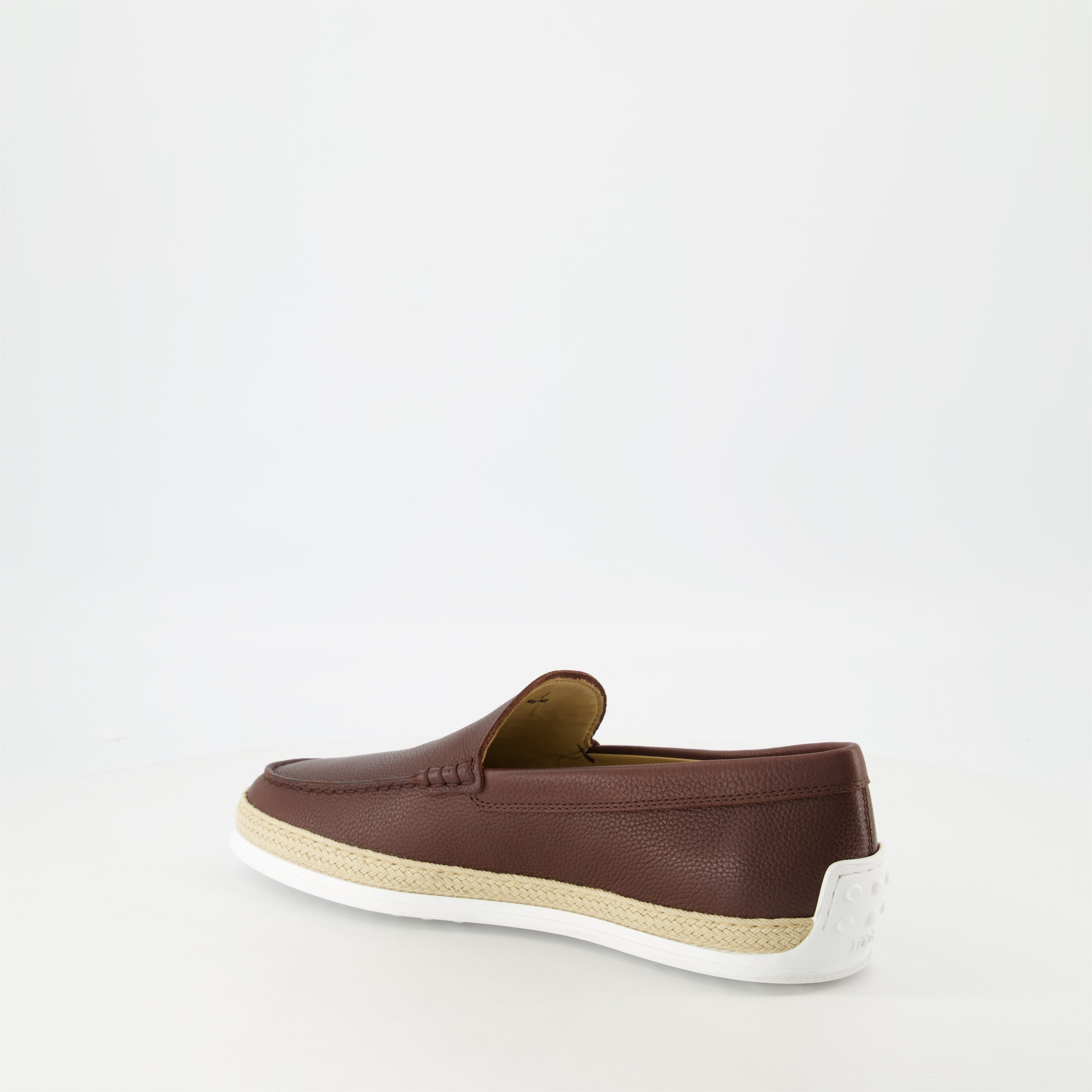 leather moccasins, Tod's shoes, brown moccasins, stylish footwear, artisanal leather shoes