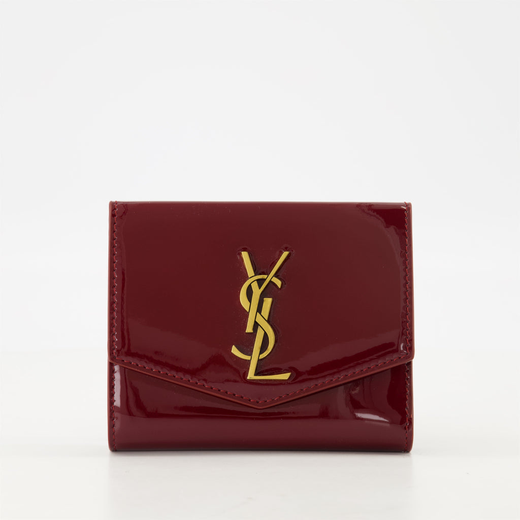 Bordeaux wallet, patent leather wallet, Saint Laurent wallet, Uptown wallet, luxury accessories