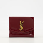 Bordeaux wallet, patent leather wallet, Saint Laurent wallet, Uptown wallet, luxury accessories