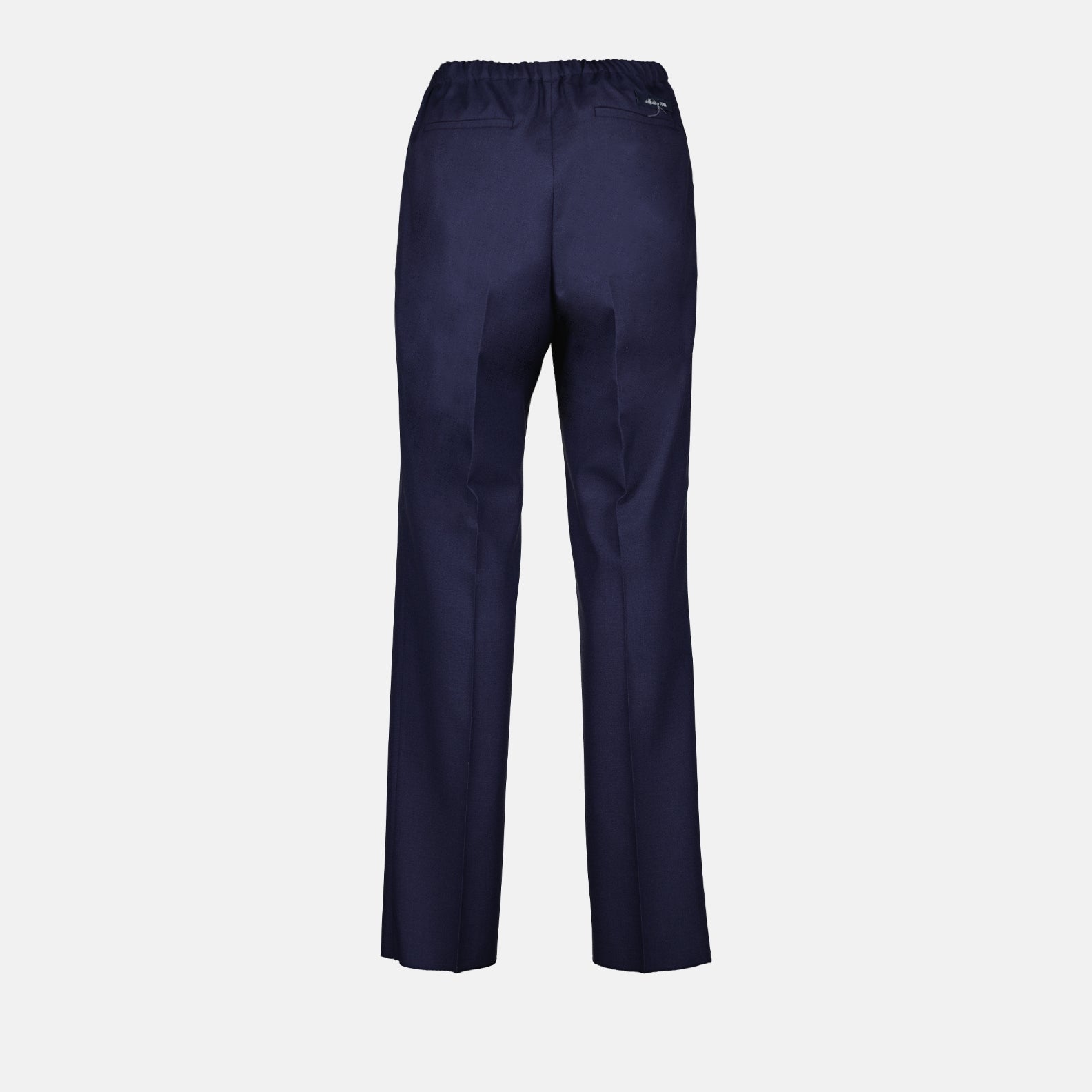 tailored trousers, pleated wool, Fendi collection, luxury fashion, blue trousers