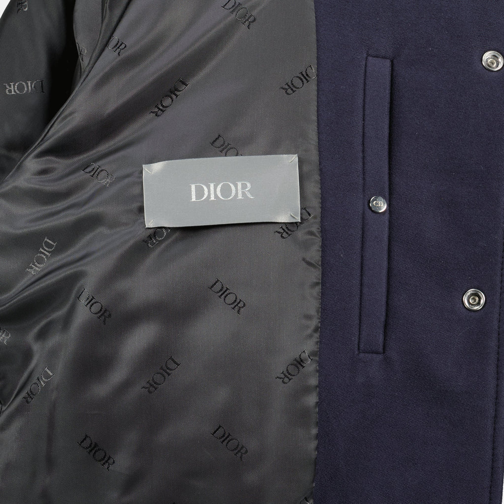 Image of Dior Varsity Jacket - Navy by Dior for Men - Season Spring-Summer 2026 - Detail View 2