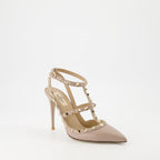 Rockstud pumps, leather pumps, Valentino Garavani shoes, black pumps, luxury footwear