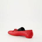 red leather ballet flats, MM6 Anatomic shoes, Autumn-Winter 2024 footwear, luxury flats, designer ballet flats