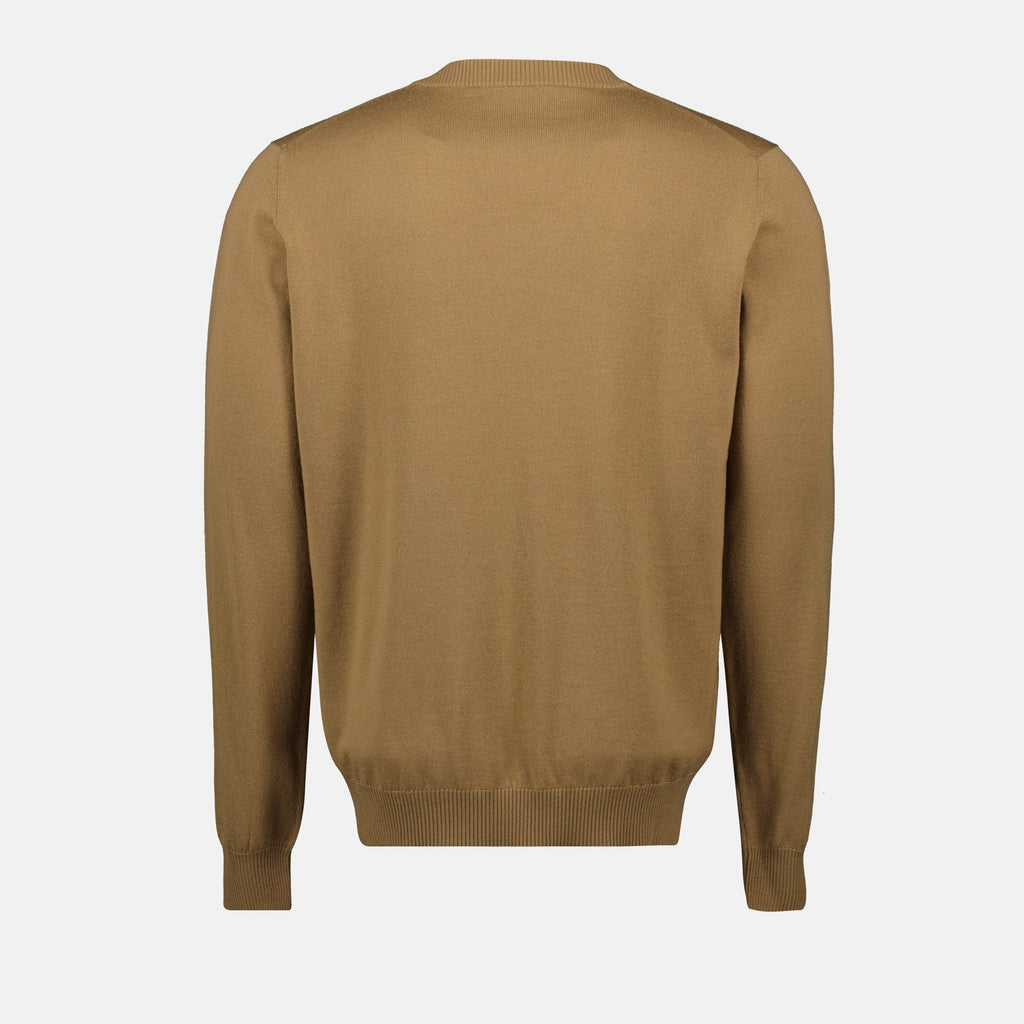 Fendi sweater, brown wool sweater, autumn winter collection, men's fashion, designer knitwear