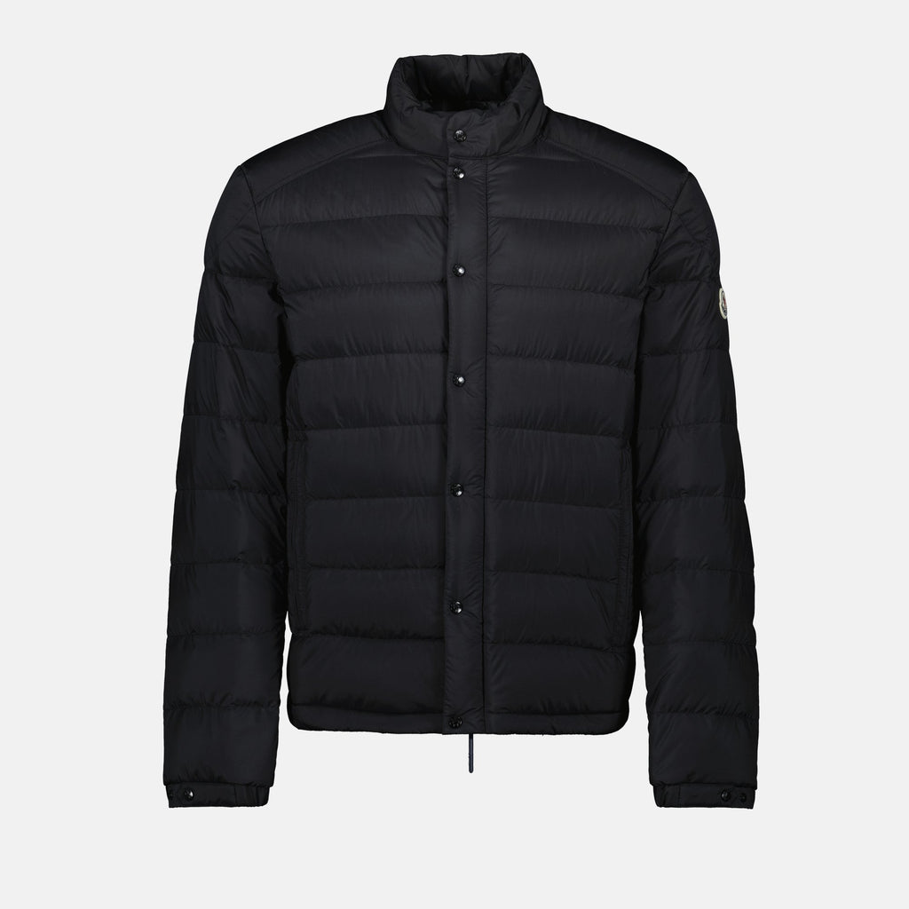 Moncler down jacket, black nylon jacket, men's outerwear, quilted jacket, Spring-Summer 2025