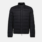 Moncler down jacket, black nylon jacket, men's outerwear, quilted jacket, Spring-Summer 2025