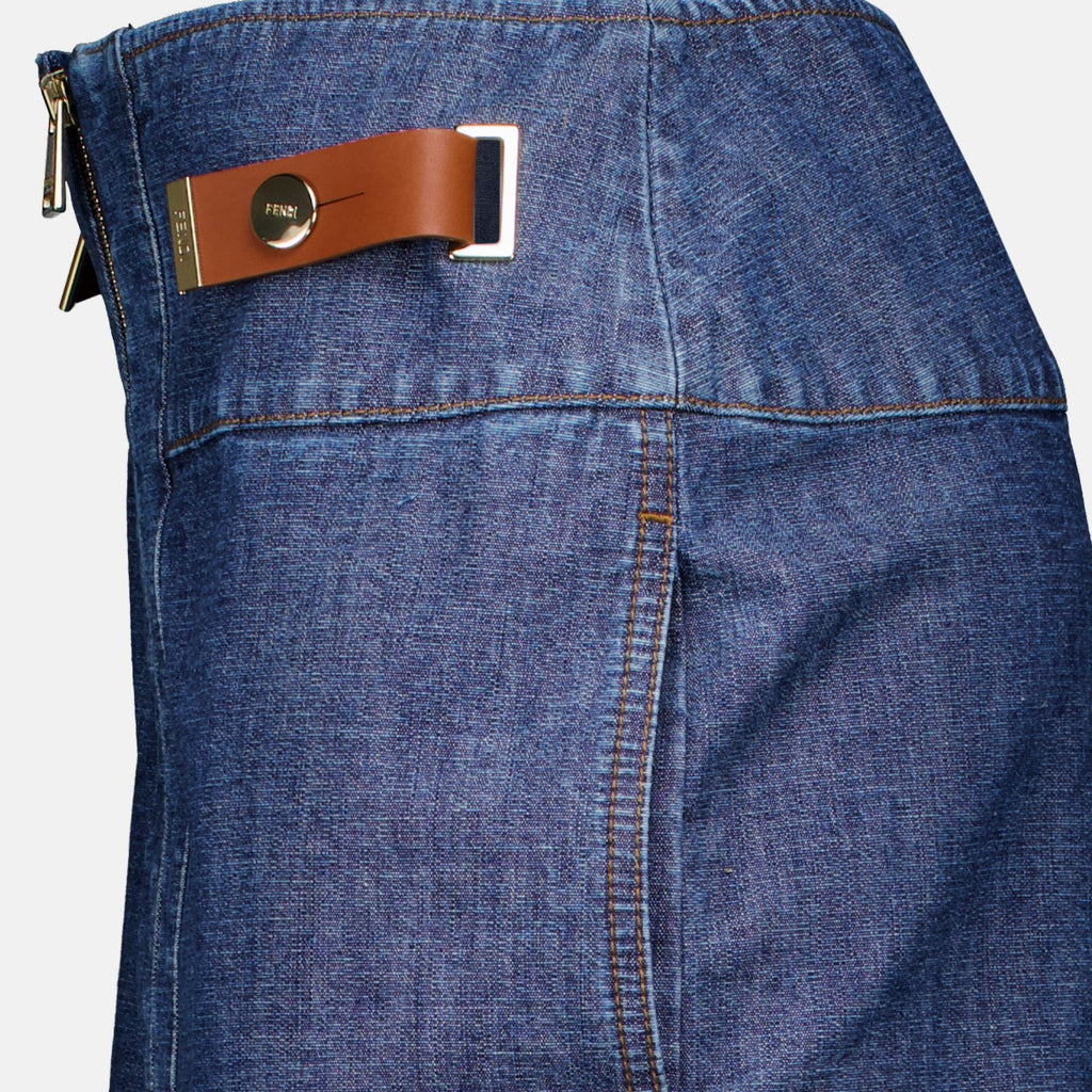 Blauer Denim-Midirock
