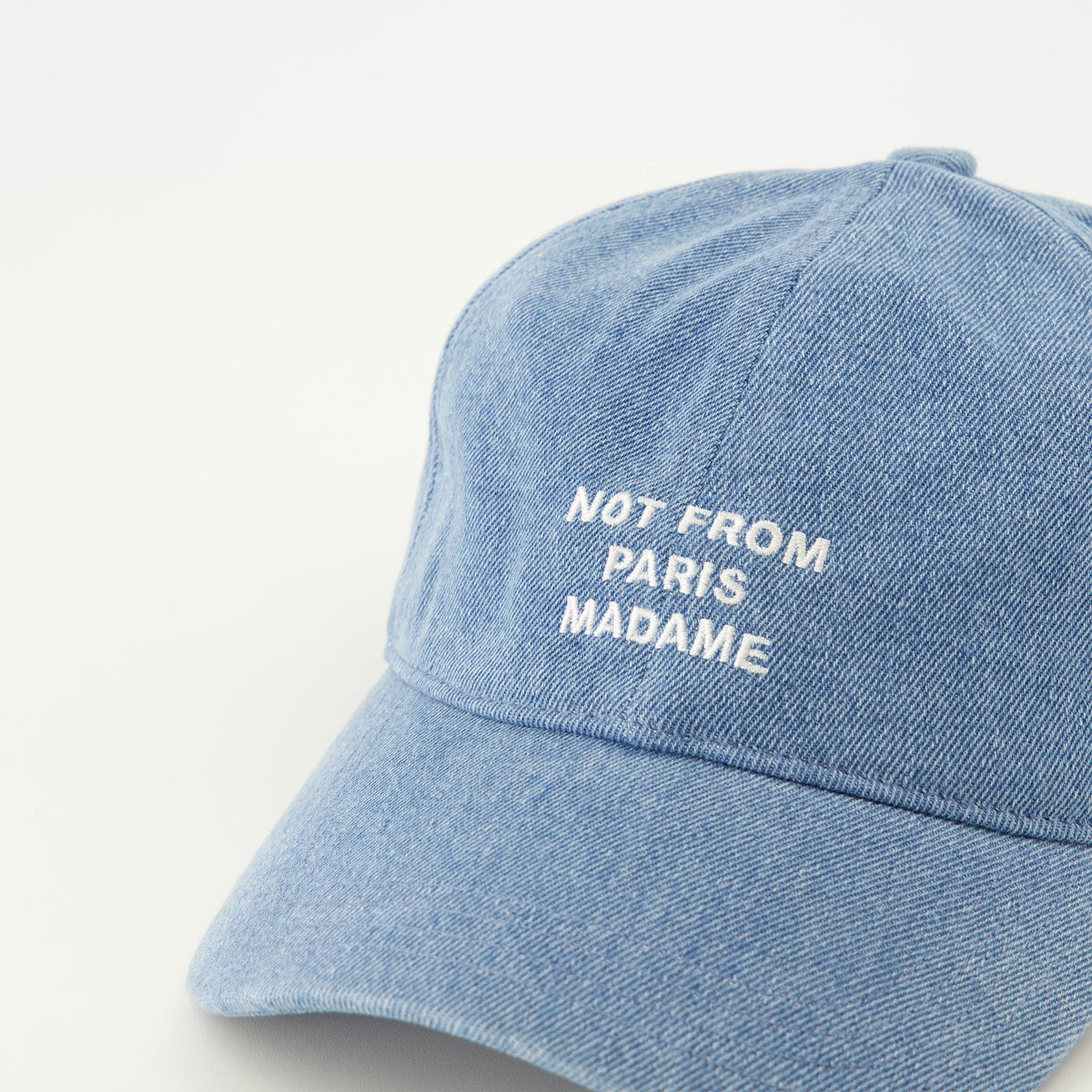 Denim-Cap mit Slogan