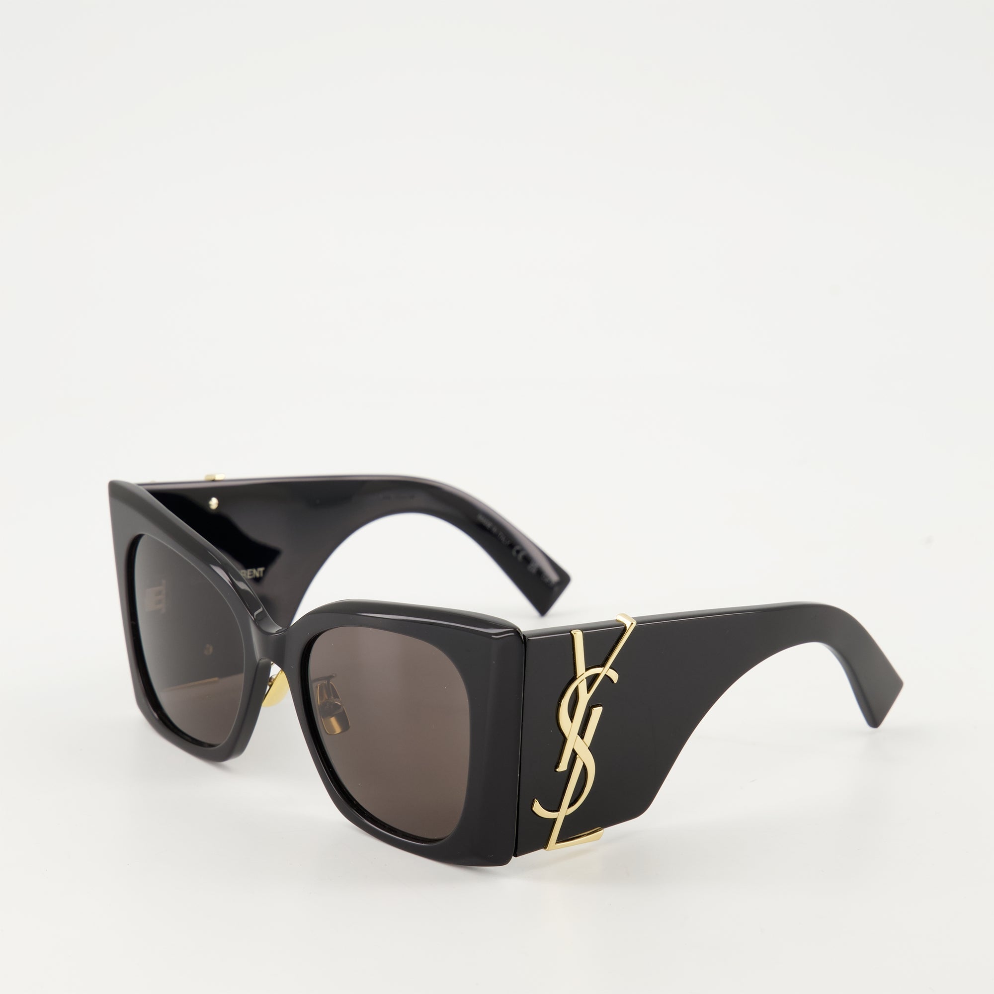Saint Laurent sunglasses, black acetate sunglasses, square sunglasses, luxury eyewear, unisex sunglasses