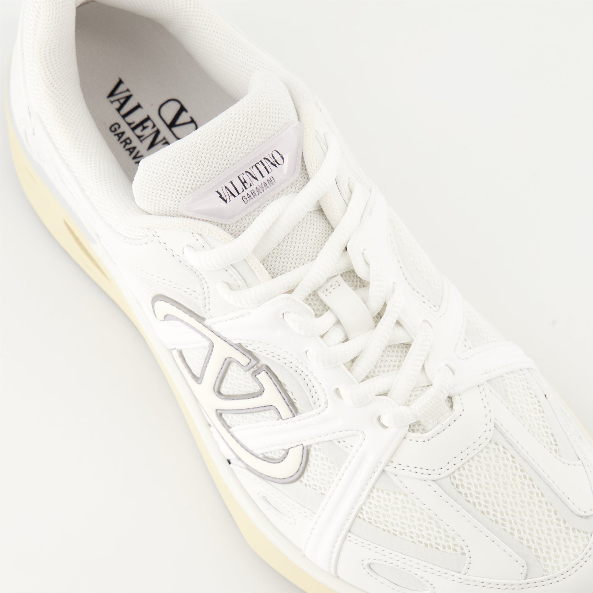 VLogo Easyjog, leather sneakers, mesh sneakers, white sneakers, Valentino Garavani shoes