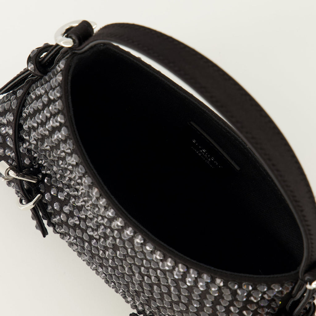 Le Sac Voyou Nano Schwarz mit Strass