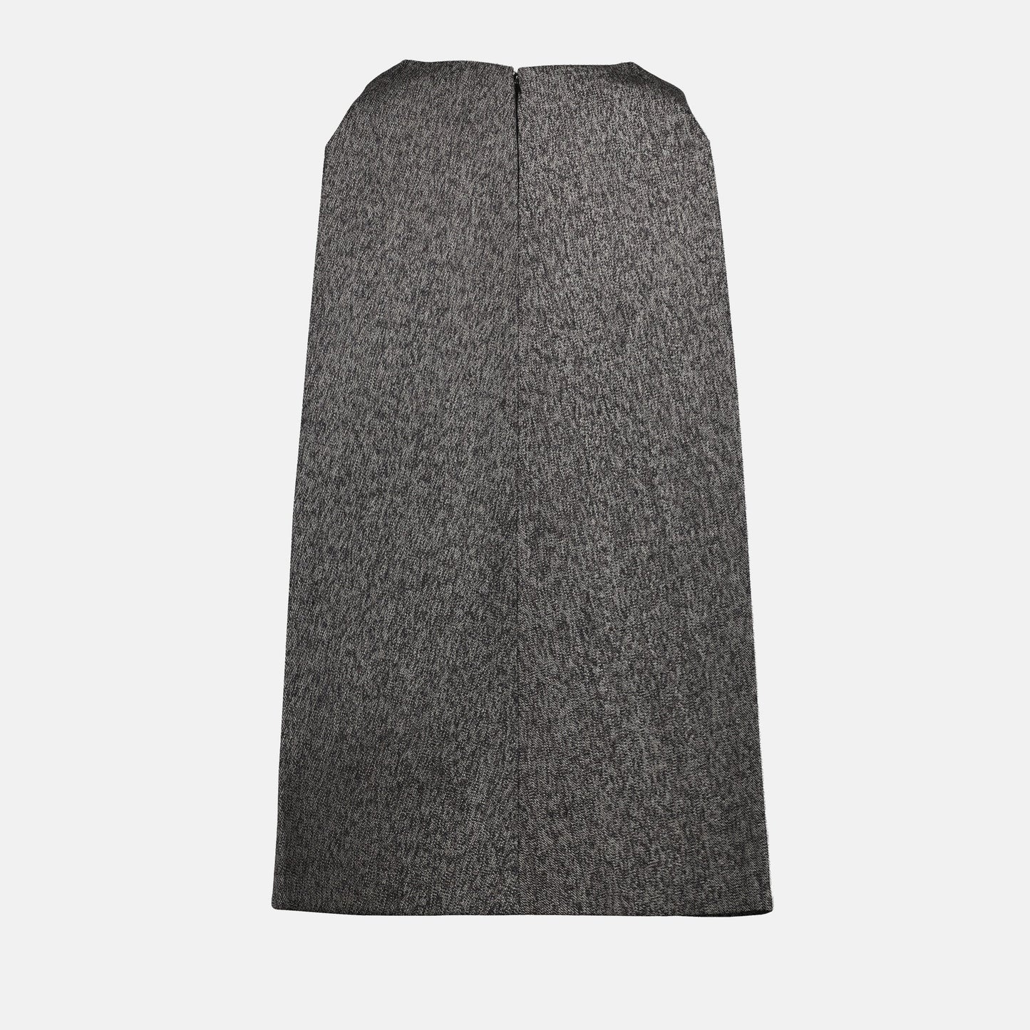 Gray midi skirt, wool blend skirt, concealed zip skirt, structured skirt, Autumn-Winter 2024 fashion