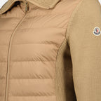 Image of Beige Bi-Material Cardigan by Moncler for Women - Season Spring-Summer 2026 - Detail View 1