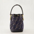 Mon Trésor Mini, bucket bag, FF embossed, adjustable strap, Fendi