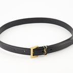 black slim belt, Cassandre belt, elegant belt, adjustable belt, leather accessory