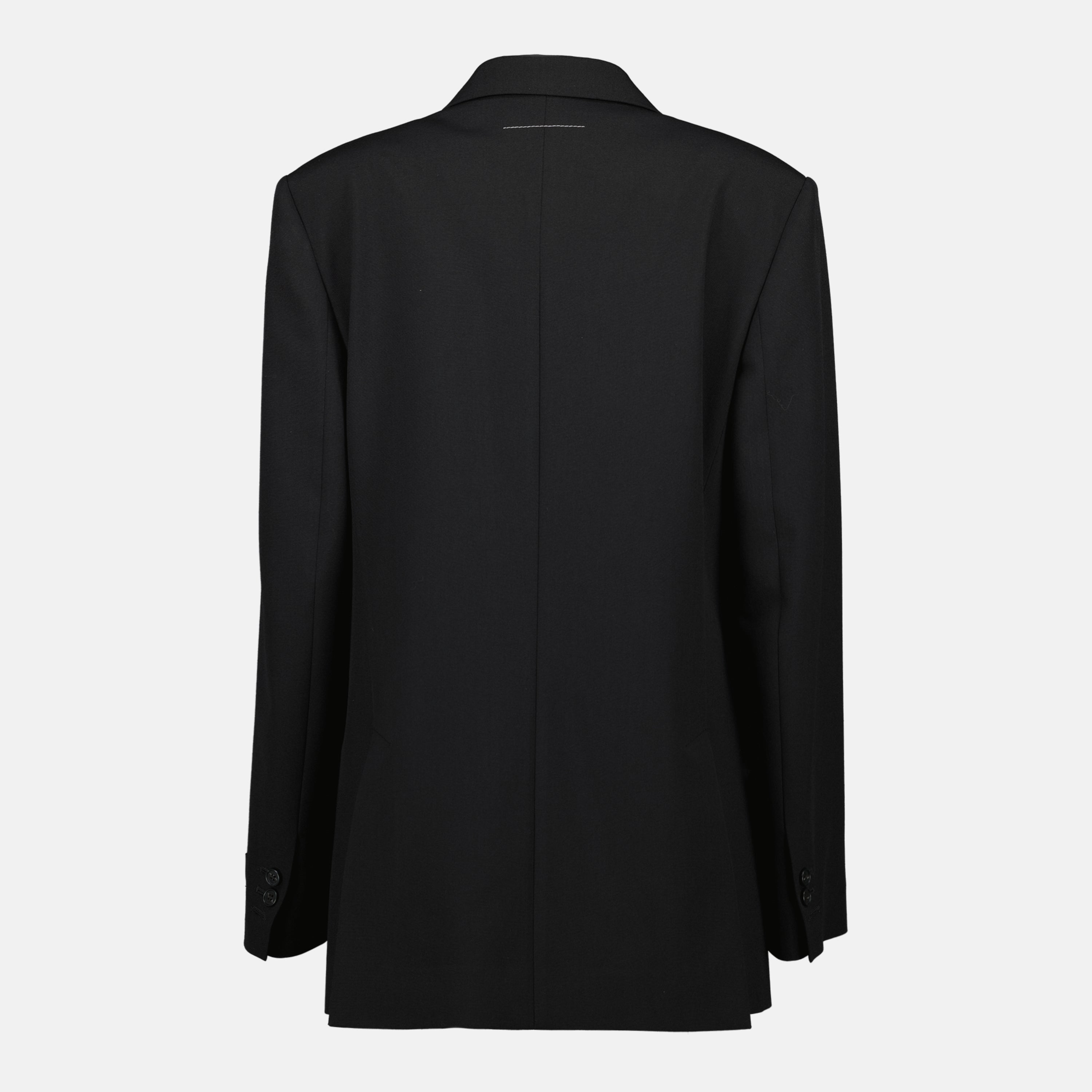 MM6ブラックウールブレザーの画像 - Mm6による女性用 - シーズン春夏2026 - 後面ビュー