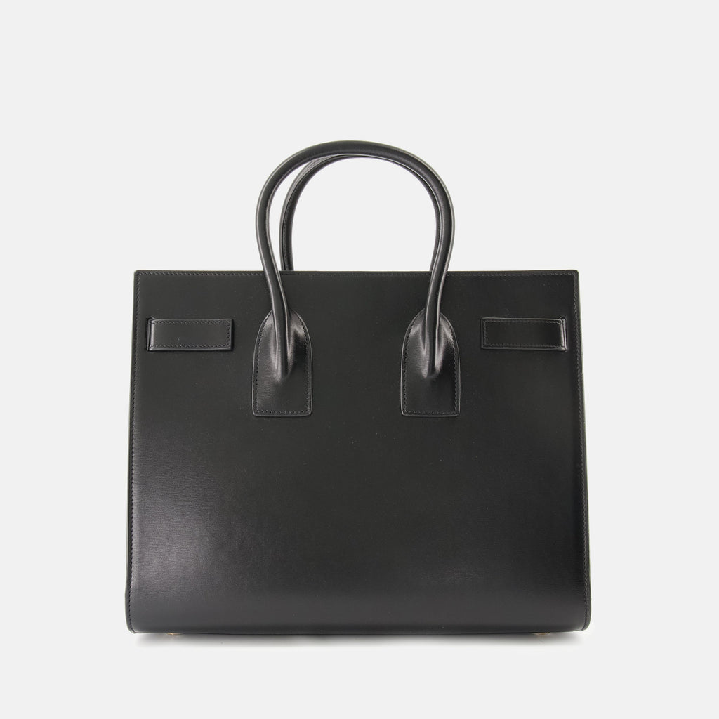 Saint Laurent Sac de Jour, black handbag, designer bag, luxury accessories, smooth leather handbag