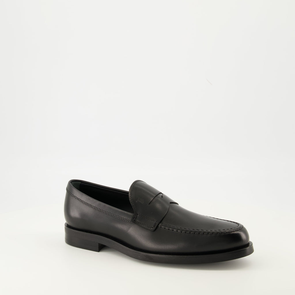 black leather loafers tods men 15592964063612
