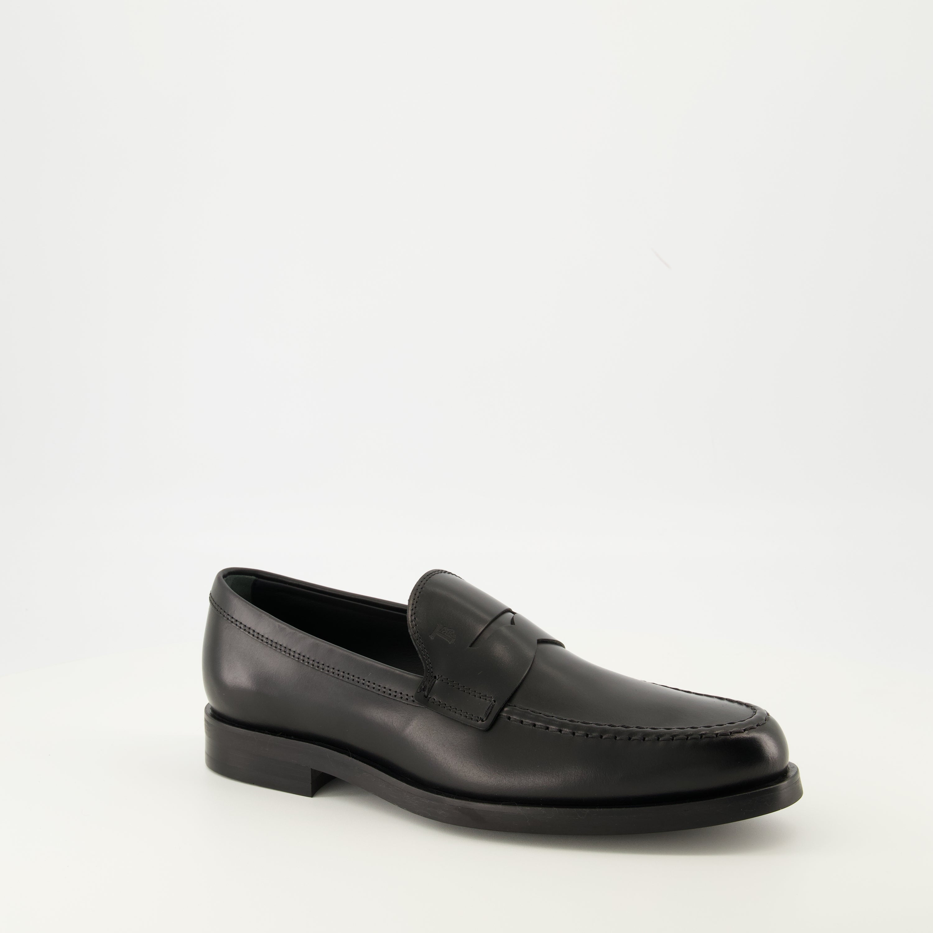 black leather loafers tods men 15592964063612