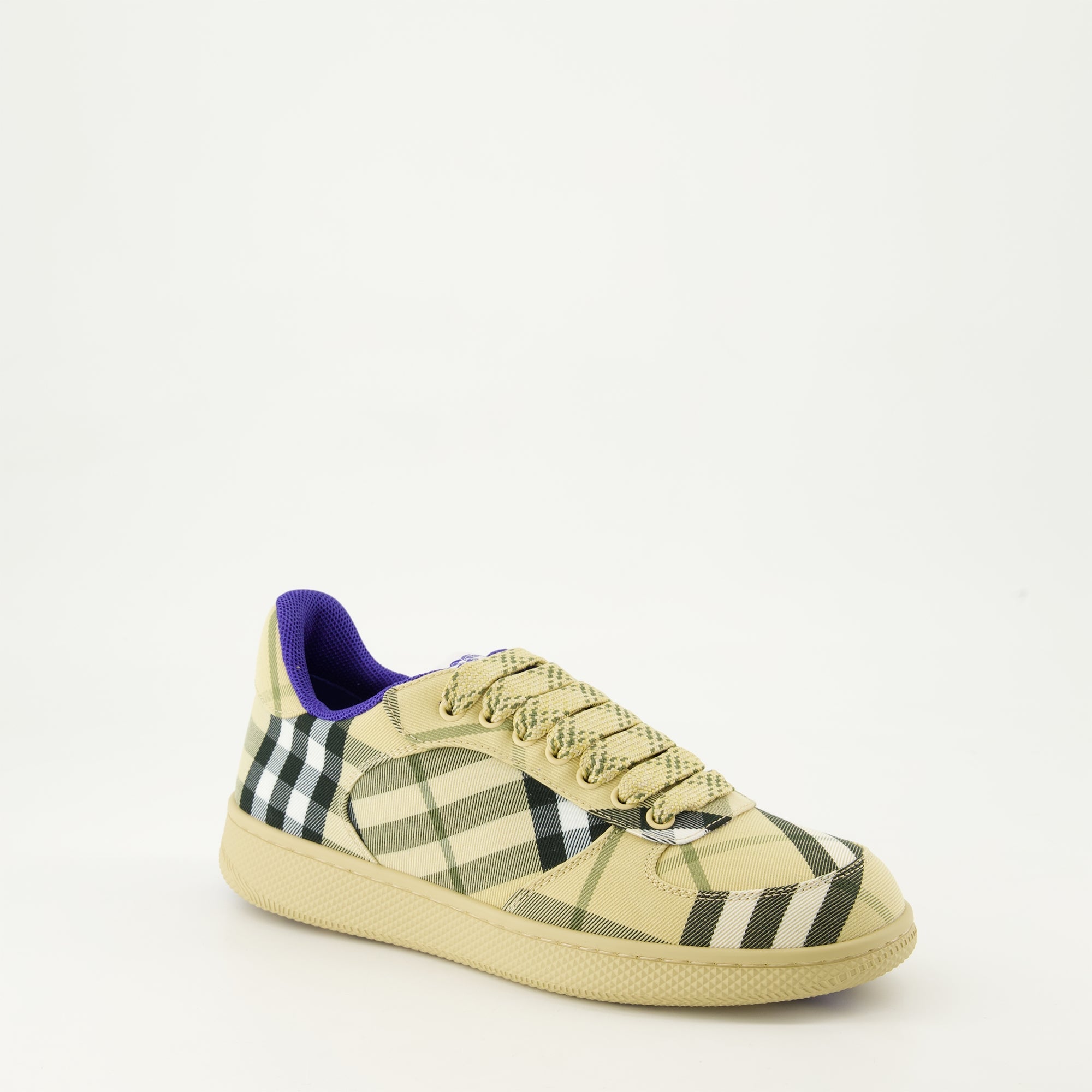 plaid sneakers, canvas sneakers, vintage check, rubber sole sneakers, Autumn-Winter 2024
