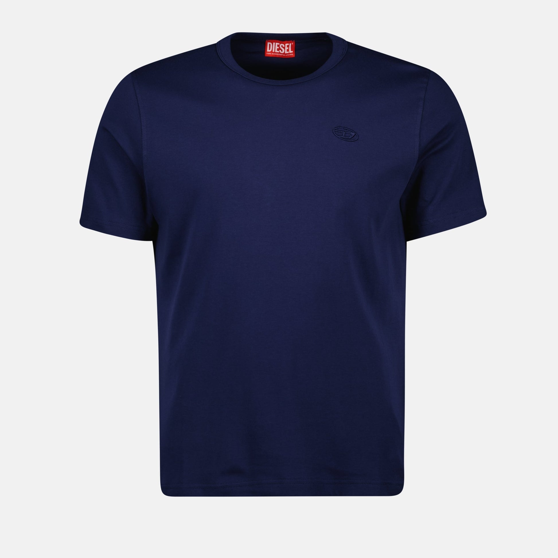 navy t-shirt, T-Adjust-Slits-R17, cotton-elastane blend, Diesel t-shirt, straight fit t-shirt