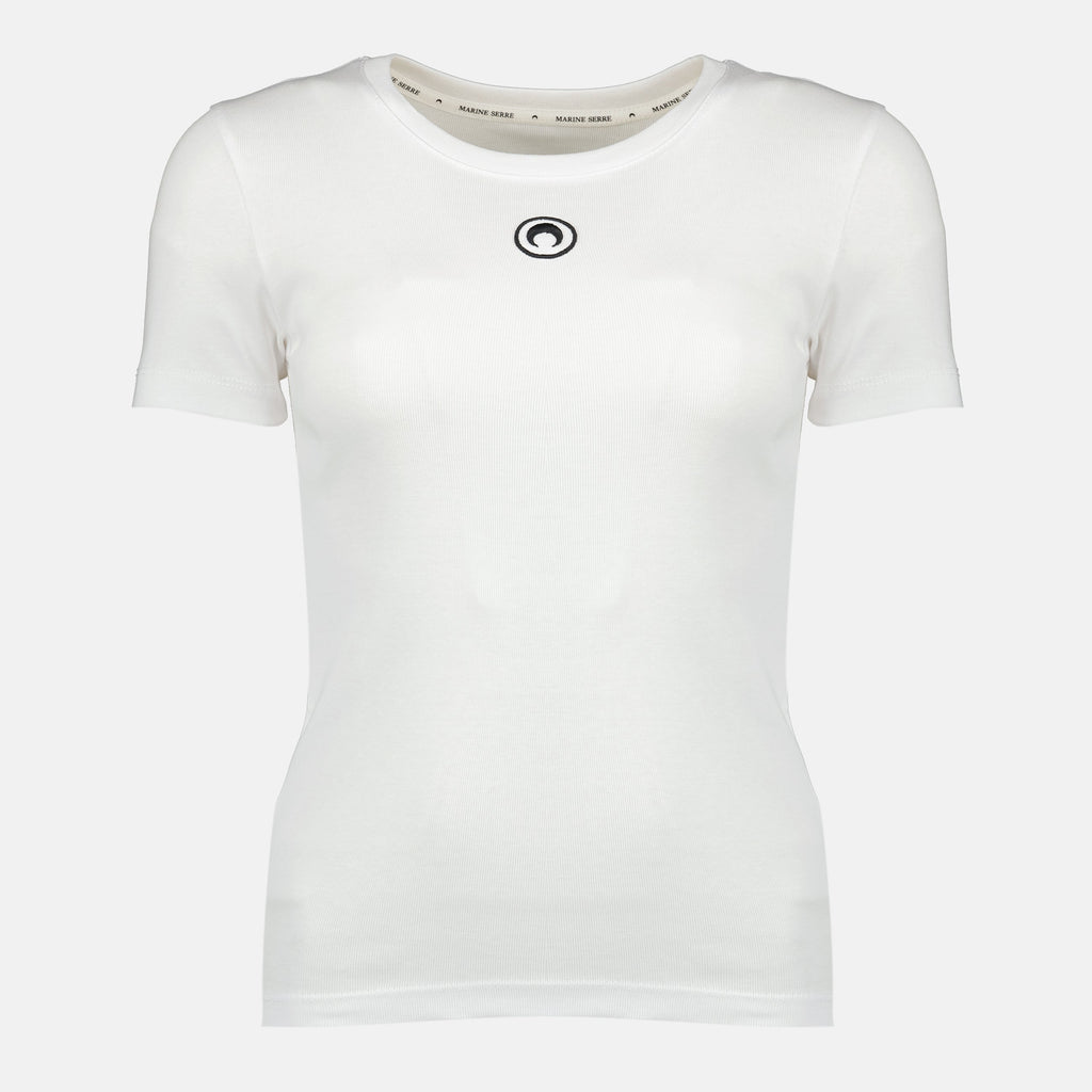 Marine Serre t-shirt, cotton t-shirt, Moon T-shirt, women's apparel, Autumn-Winter collection
