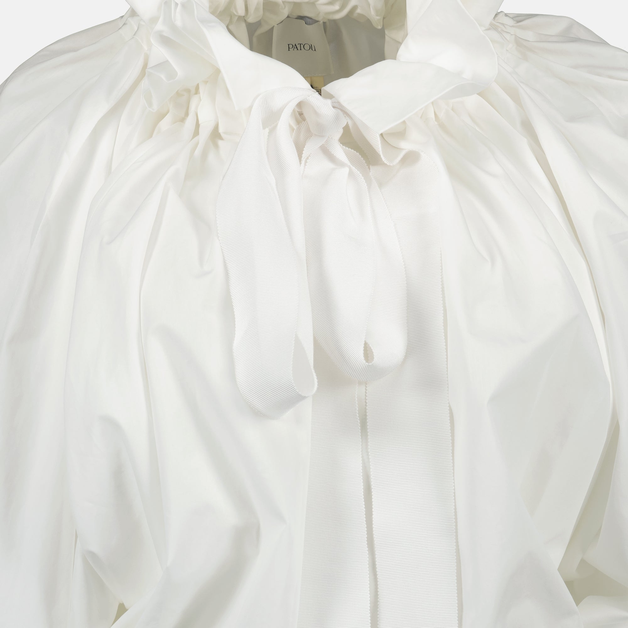 Patou blouse, organic cotton blouse, lavallière collar, puff sleeves, Autumn-Winter collection