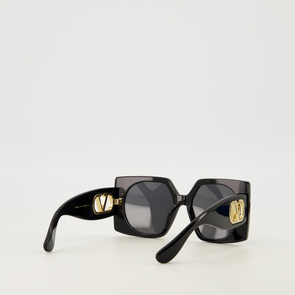 Rectangle Black Vlogo Sunglasses
