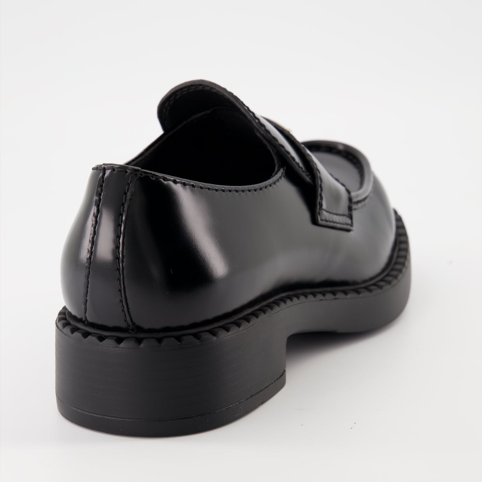 Prada moccasins, luxury leather shoes, black mocassins, designer footwear, Autumn-Winter collection