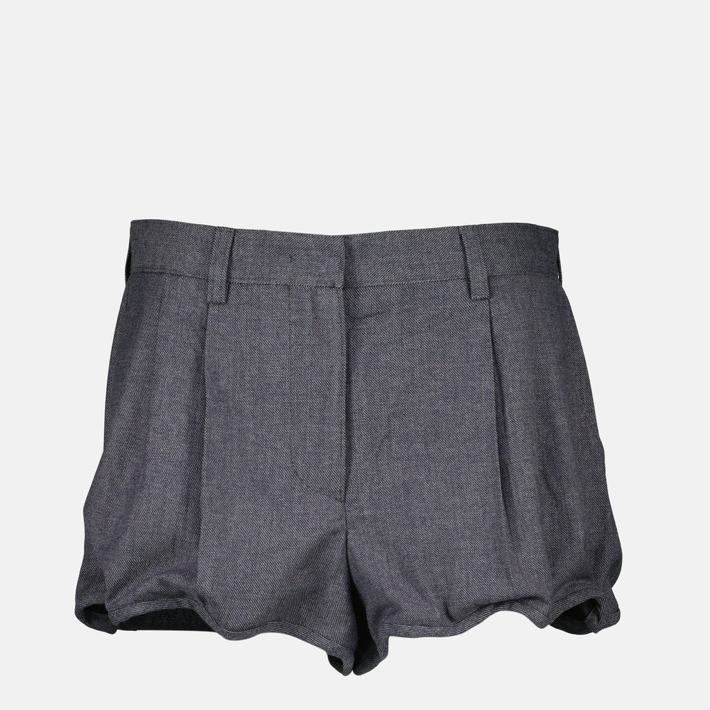 Prada shorts, satin shorts, grey shorts, women's fashion, spring summer collection