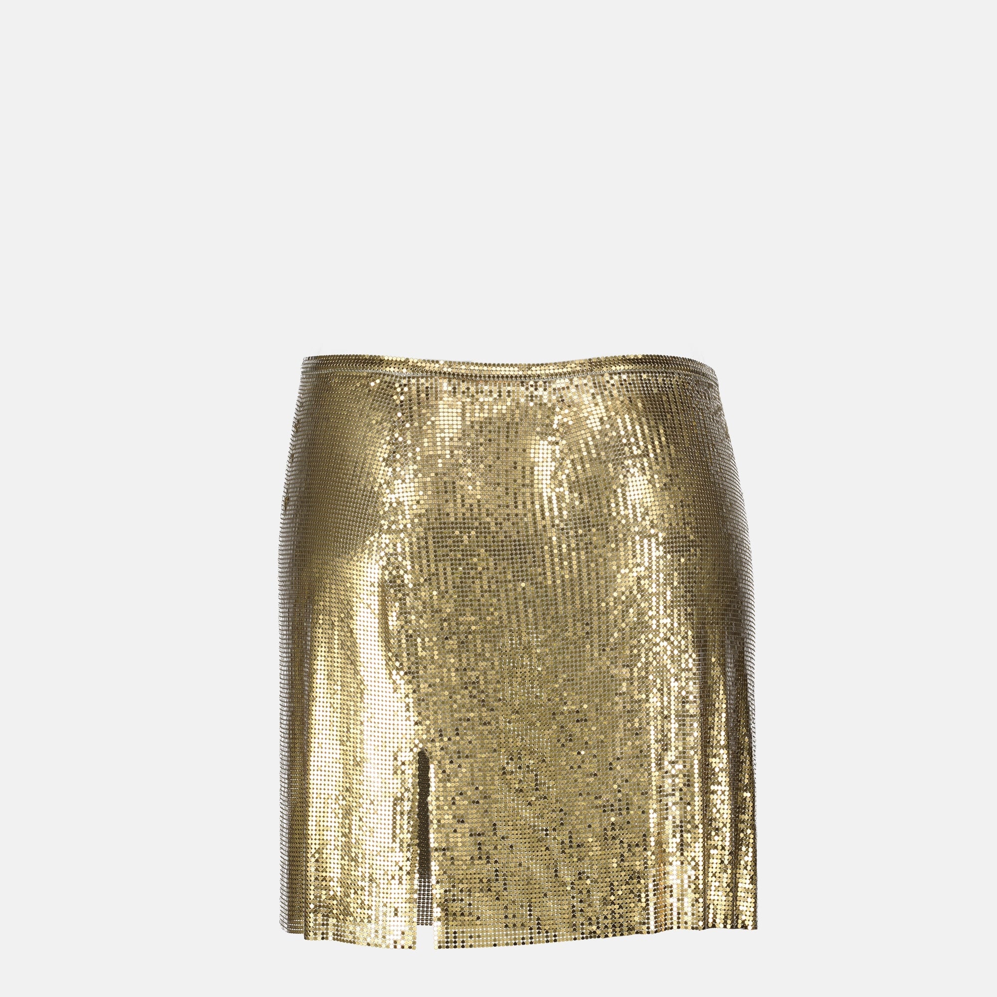 mini skirt, Rabanne, mesh skirt, gold skirt, Autumn-Winter 2025