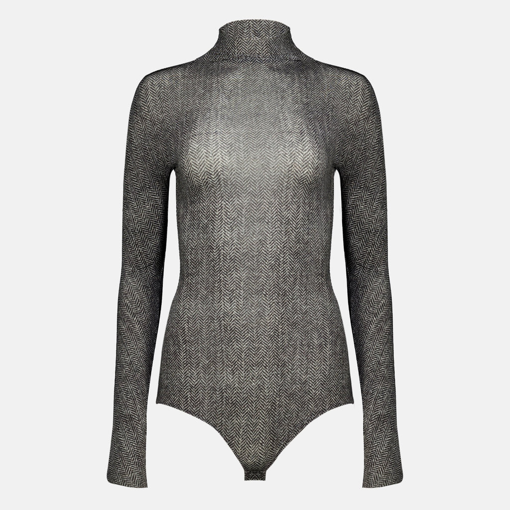 Body in viscosa con motivo chevron