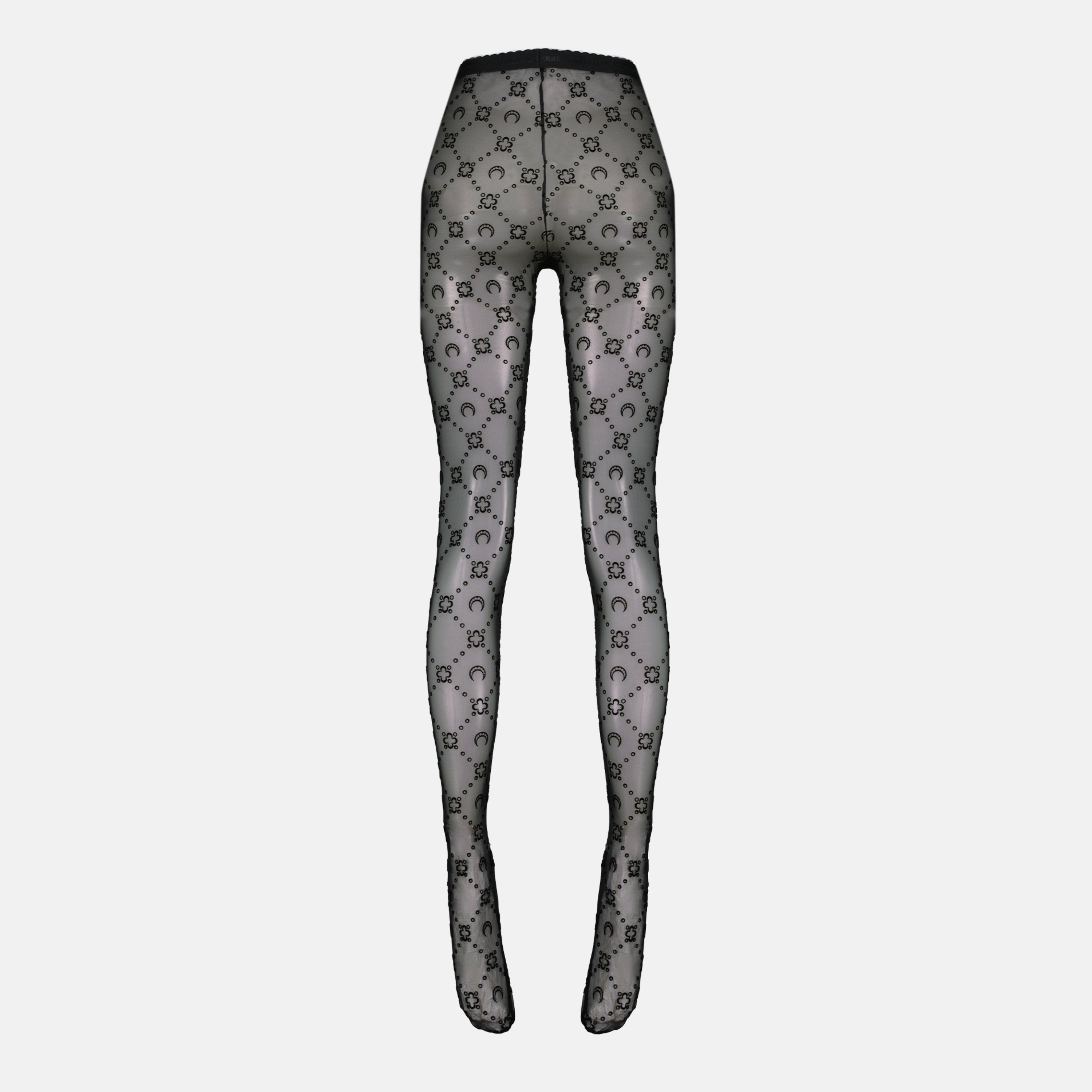 mesh tights, Marine Serre, monogram tights, autumn winter 2025, black tights