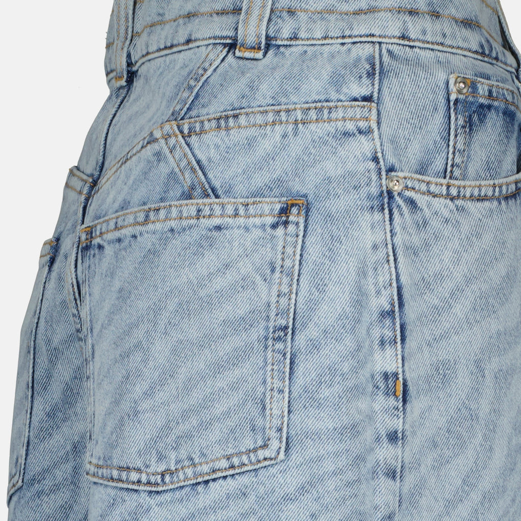 Light Blue Zebra Print Wide-Leg Jeans