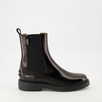 Imagen de botines de cuero negro de Tod's para mujeres - Temporada Otoño-Invierno 2025 - Vista lateral derecha