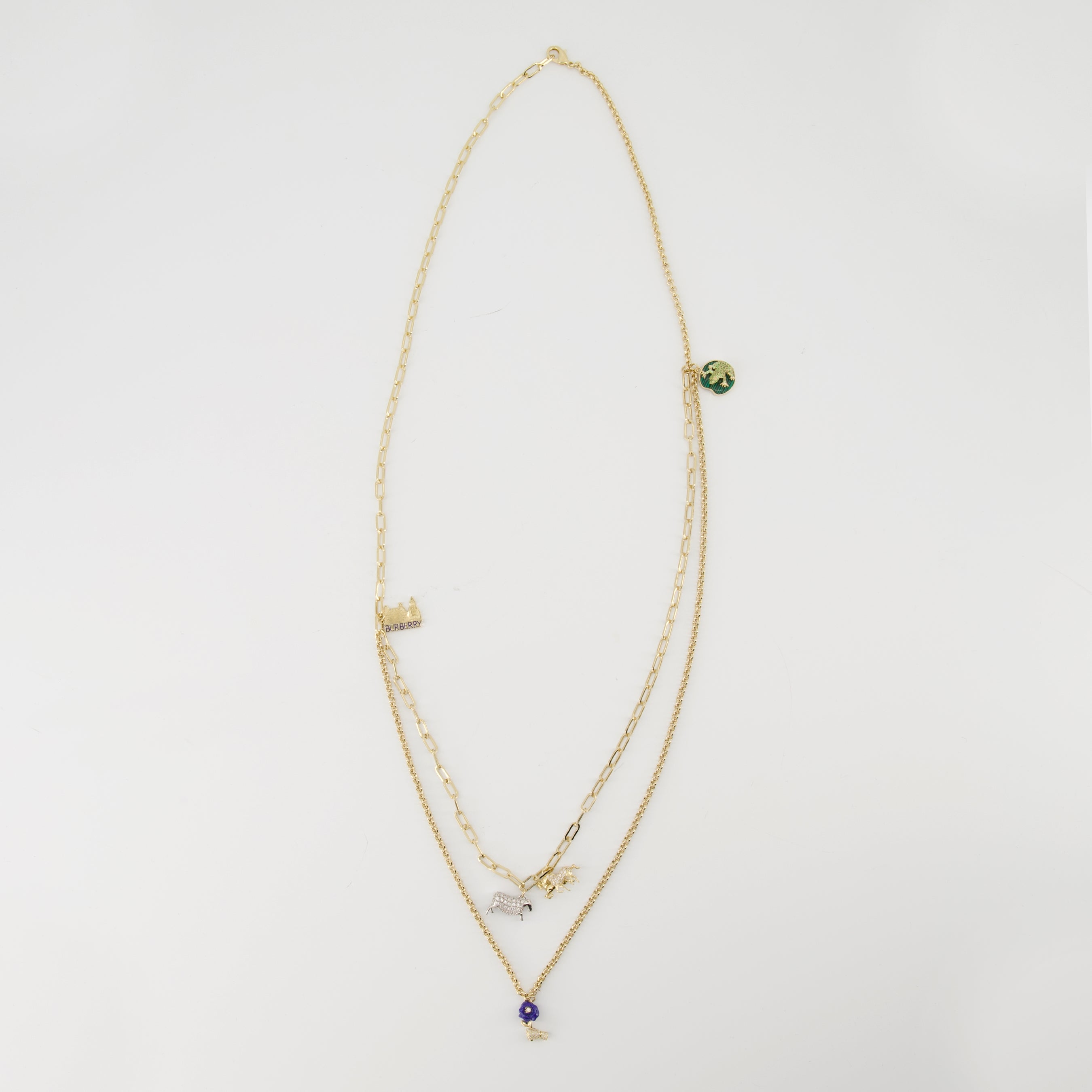 Burberry necklace, charm double ring, gold accessories, pendant necklace, Autumn-Winter 2025