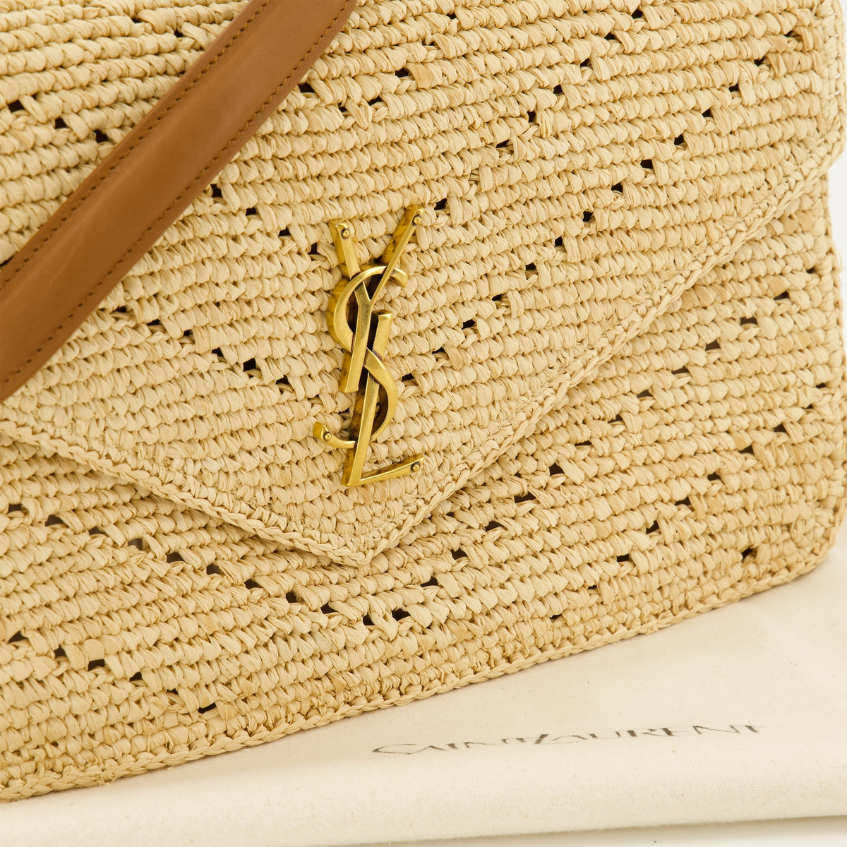 Sac porté épaule Loulou en raphia et cuir