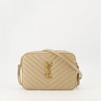Image of Lou Beige Photo Bag by Saint Laurent for Women - Season Autumn-Winter 2025 - Front View