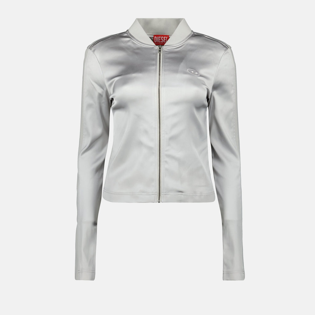 サテンストレッチボンバージャケット