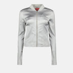 サテンストレッチボンバージャケット