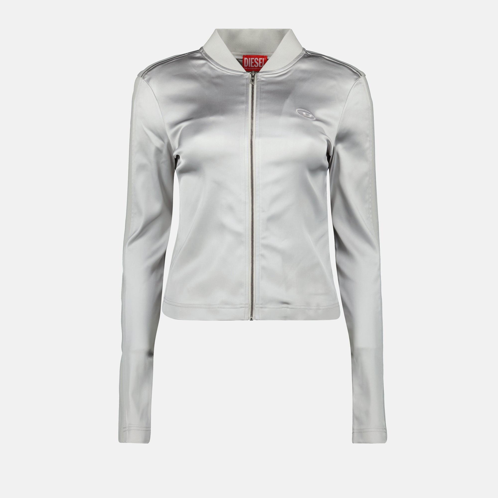 サテンストレッチボンバージャケット