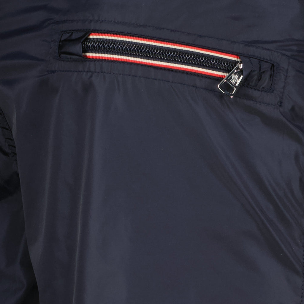 Image of Blue Bathing Suit with Black Logo by Moncler for Men - Season Spring-Summer 2026 - Detail View 2