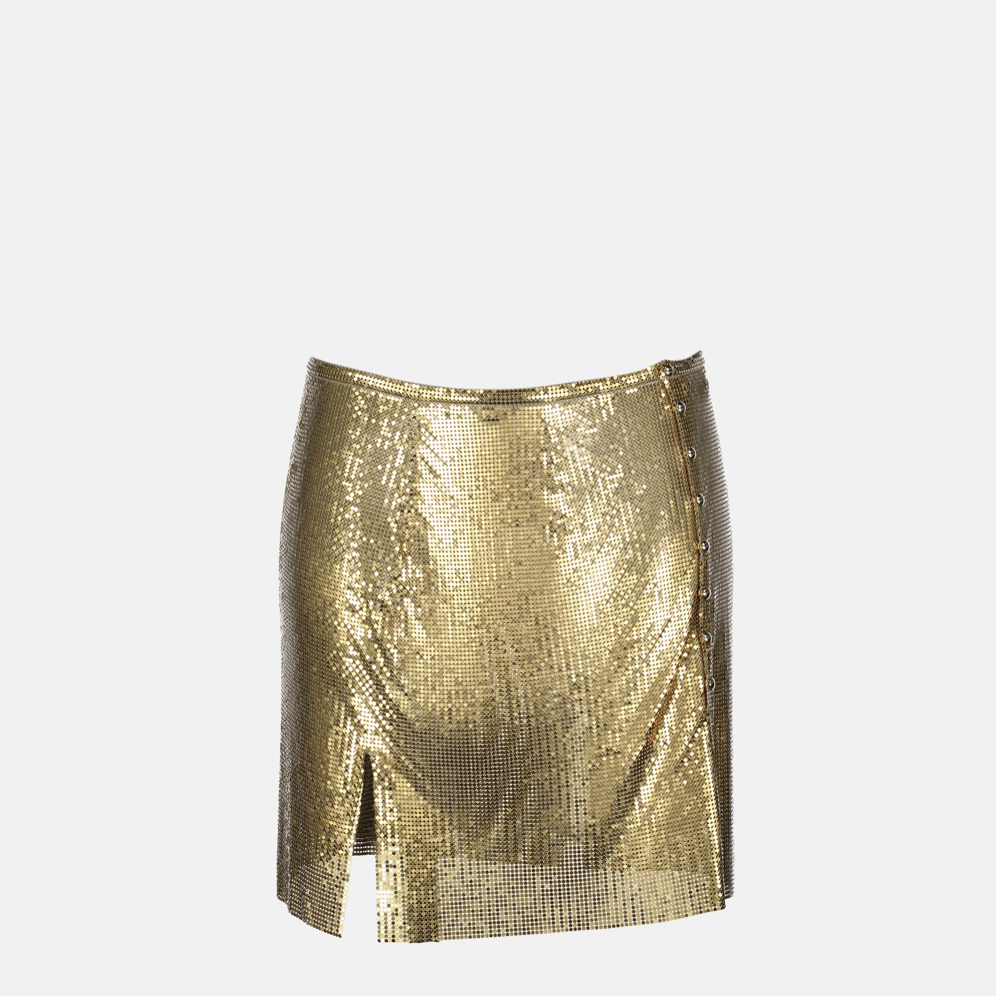 mini skirt, Rabanne, mesh skirt, gold skirt, Autumn-Winter 2025
