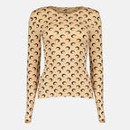 Marine Serre top, Jersey top, Moon print, Fitted clothing, Autumn-Winter 2025