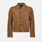 Image of Ami de Coeur Leather Jacket by Ami PARIS for Men - Season Autumn-Winter 2025 - Front View