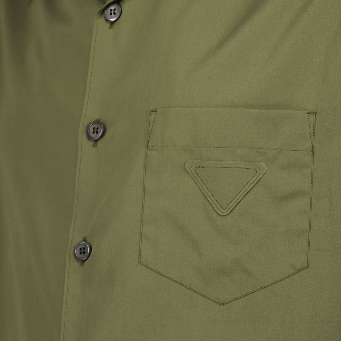 short-sleeve khaki shirt, Prada cotton shirt, men's casual wear, summer clothing, classic collar shirt