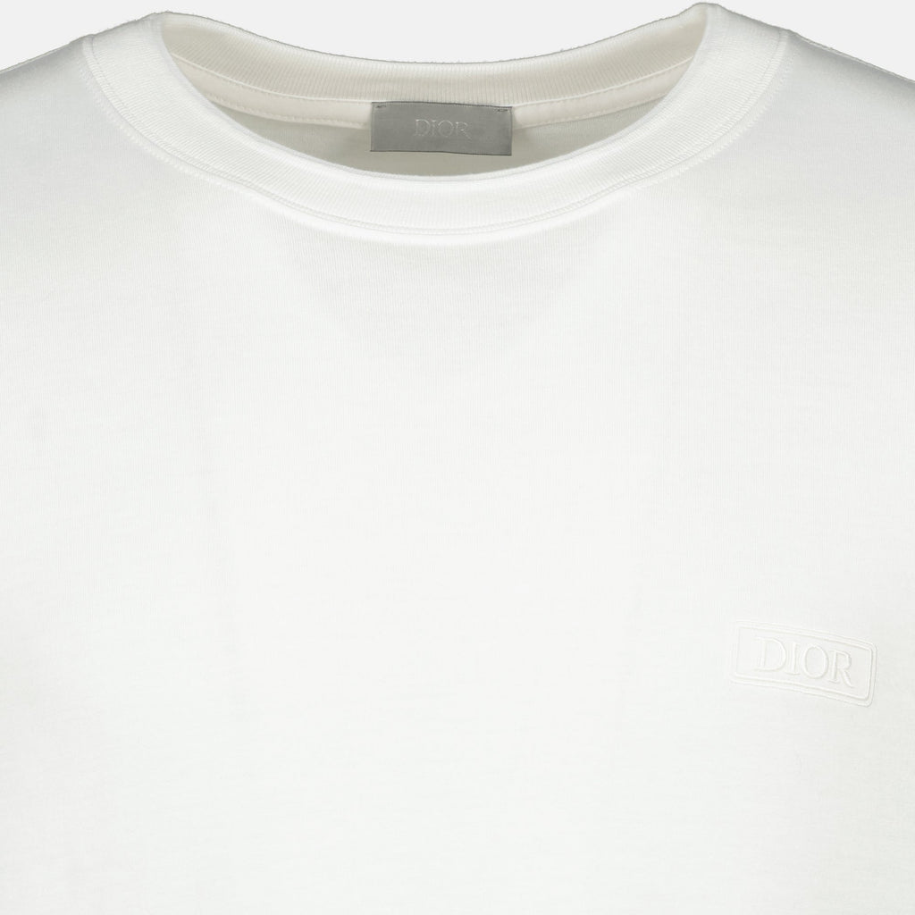 Dior T-shirt, white T-shirt, men's fashion, embroidered logo, cotton clothing