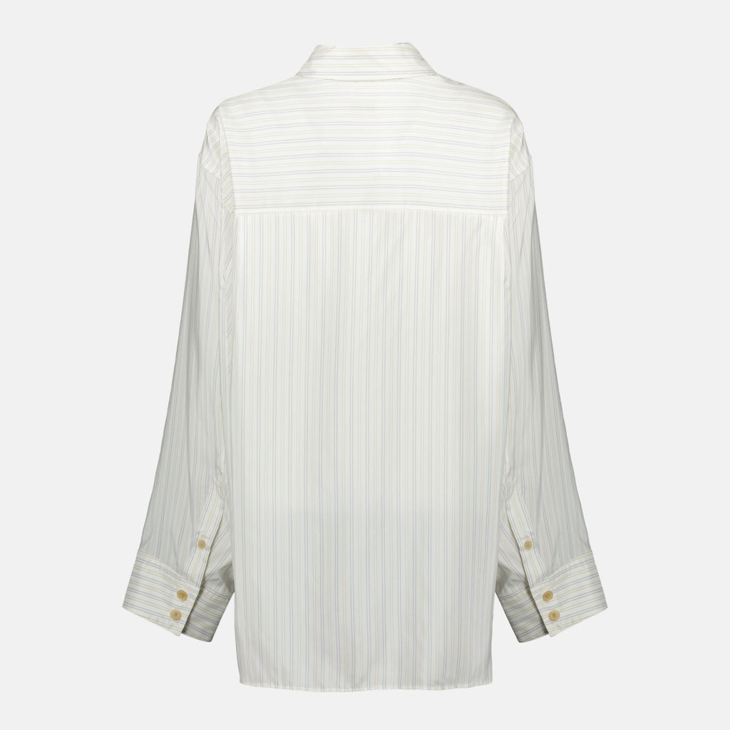 Khaite striped shirt, silk shirt, classic collar shirt, long sleeve shirt, designer womenswear