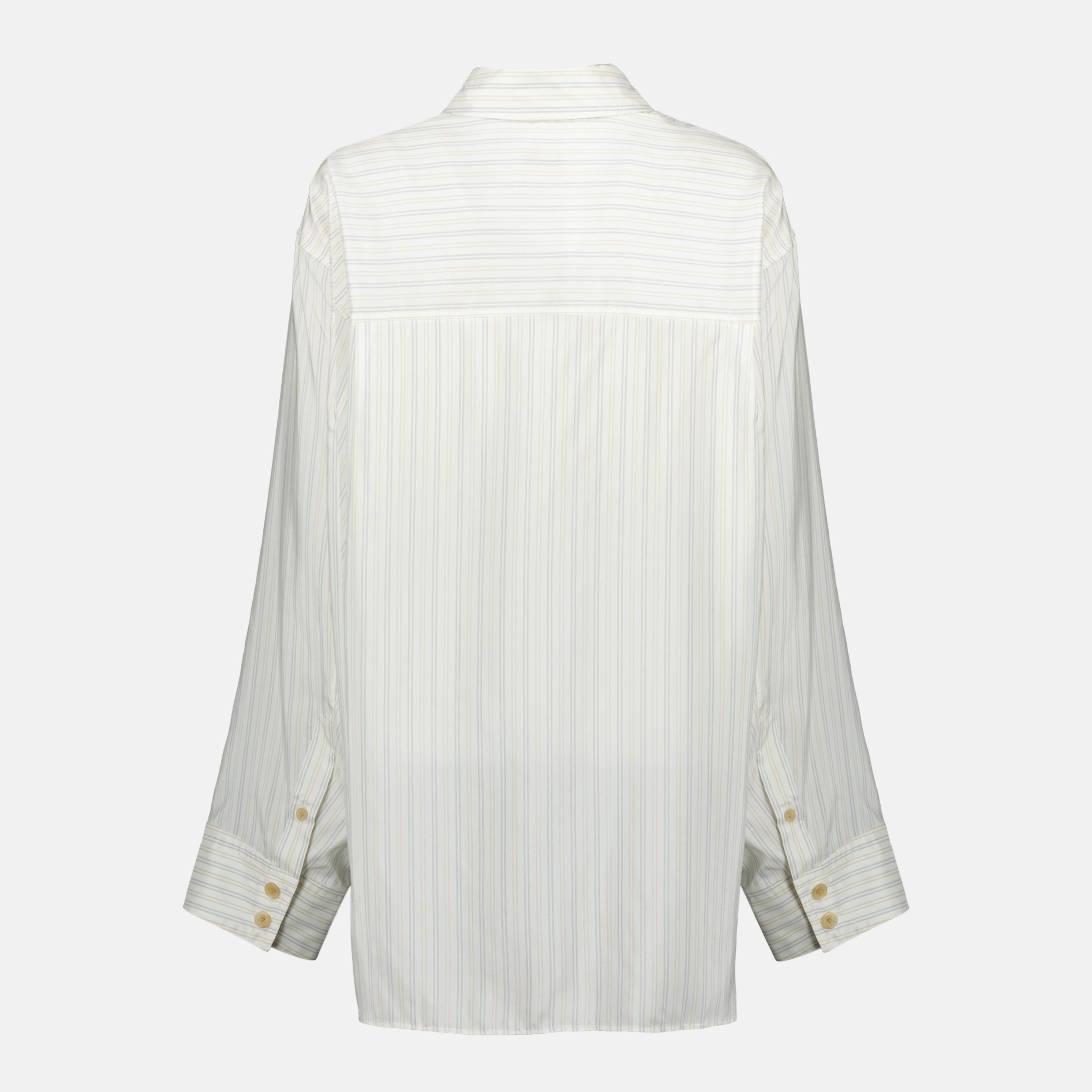 Khaite striped shirt, silk shirt, classic collar shirt, long sleeve shirt, designer womenswear